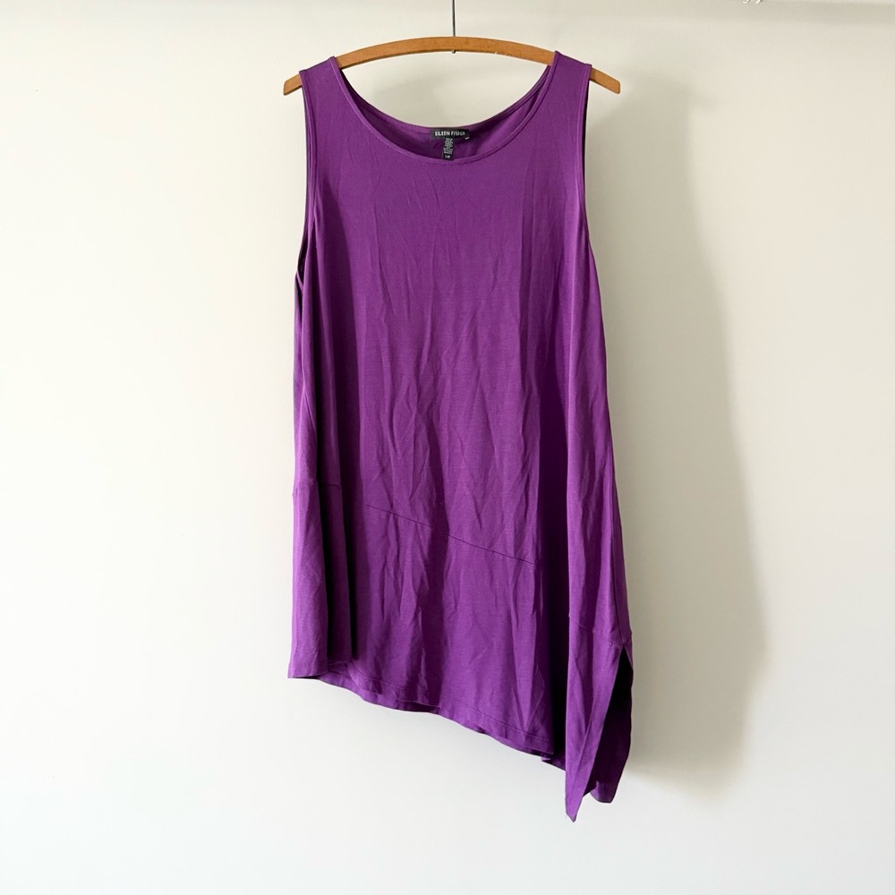 Eileen‎ Fisher Bateau Asymmetric Jersey Tunic L